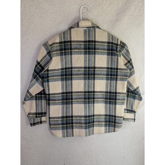 Vintage Kmart Flannel Shacket Mens Medium Buffalo Plaid 80s Western Button READ - Picture 3 of 16